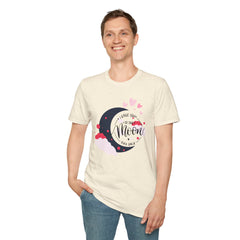 Love You to the Moon T-Shirt – Romantic Moon & Hearts Tee