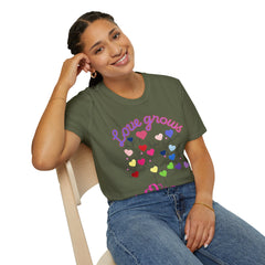 Love Grows Heart Tree T-Shirt — Colorful Heart Family Tee