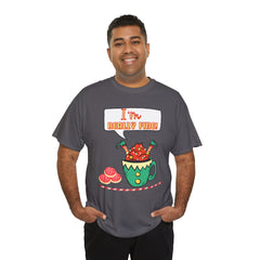 I'm Really Fine Tee — Cute Elf in a coffee cup Graphic T-Shirt