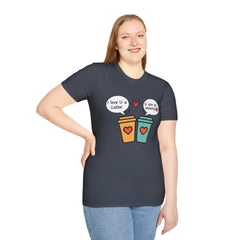 "I love U a Latte" Cute Coffee Pun Tee Couple T-Shirt