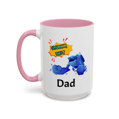 Dad Coffee Mug — "Crushin' SH!t" Blue Rock Gamer Mug (11oz & 15oz)