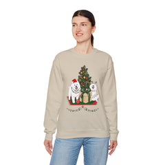 Christmas Samoyed Dogs Sweatshirt - Festive Tree & Gifts Holiday Crewneck