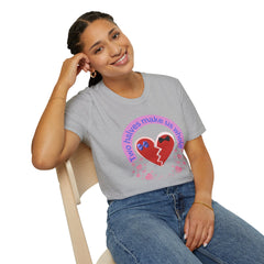 Two Halves Make Us Whole Broken Heart T-Shirt — Cute Split-Heart Couple Tee