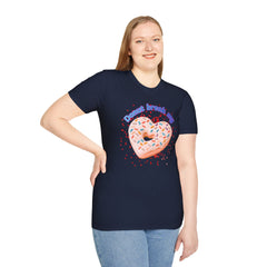 "Donut Break My Heart" Sprinkle Heart Donut Graphic Tshirt