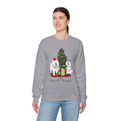 Christmas Samoyed Dogs Sweatshirt - Festive Tree & Gifts Holiday Crewneck