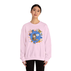Happy Hanukkah Cat Sweatshirt – Cute Kitty 'Meow!' Graphic Crewneck
