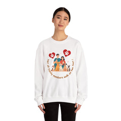 “Not All Family Members Walk on Two Feet” Pet-Loving Graphic Crewneck Sweatshirt