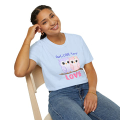 Cute ‘Owl Love You’ Pink & Purple Owls Valentine Tee Shirt