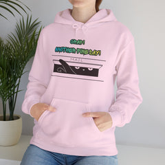 "Another Fine Day?" Cat Peeking Graphic Pullover Hoodie