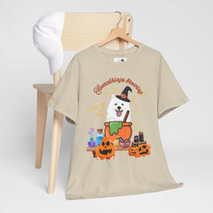 Halloween Witchy Samoyed — Cute Spooky Pumpkin Cauldron Tee