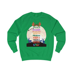 Christmas Reindeer Drink Names Sweatshirt — Dasher Dancer Prancer Vixen Prosecco Vodka Holiday Pullover