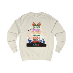 Christmas Reindeer Drink Names Sweatshirt — Dasher Dancer Prancer Vixen Prosecco Vodka Holiday Pullover
