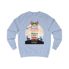 Christmas Reindeer Drink Names Sweatshirt — Dasher Dancer Prancer Vixen Prosecco Vodka Holiday Pullover