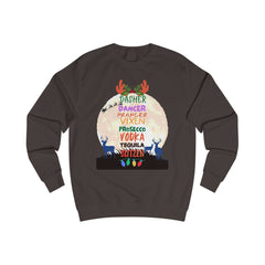 Christmas Reindeer Drink Names Sweatshirt — Dasher Dancer Prancer Vixen Prosecco Vodka Holiday Pullover