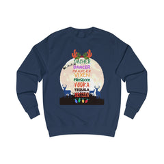 Christmas Reindeer Drink Names Sweatshirt — Dasher Dancer Prancer Vixen Prosecco Vodka Holiday Pullover