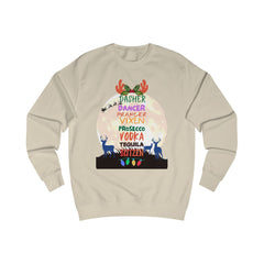 Christmas Reindeer Drink Names Sweatshirt — Dasher Dancer Prancer Vixen Prosecco Vodka Holiday Pullover