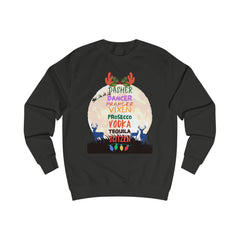 Christmas Reindeer Drink Names Sweatshirt — Dasher Dancer Prancer Vixen Prosecco Vodka Holiday Pullover