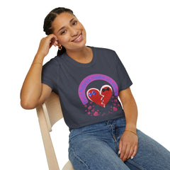 Two Halves Make Us Whole Broken Heart T-Shirt — Cute Split-Heart Couple Tee