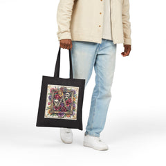 Tote — Gothic Skull & Rose Monogram "A" Canvas Tote Bag