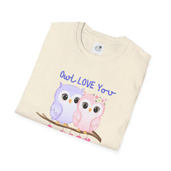 Cute ‘Owl Love You’ Pink & Purple Owls Valentine Tee Shirt