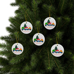 Christmas Penguin Ceramic Ornaments, 2-Side Print, (1pc, 3pcs, 5pcs, 10pcs)