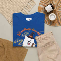 Halloween Witchy Samoyed — Cute Spooky Pumpkin Cauldron Tee