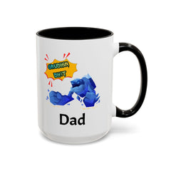 Dad Coffee Mug — "Crushin' SH!t" Blue Rock Gamer Mug (11oz & 15oz)