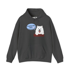 "Hanging with Mom" Cute Dog Graphic Pullover Hoodie