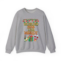 Sweatshirt - "Ho Ho Ho Pour The Merlot" Christmas Wine Crewneck