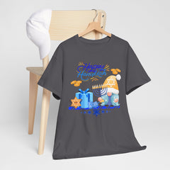 "Happy Hanukkah" Knome with Menorah & Dreidel Holiday Tee
