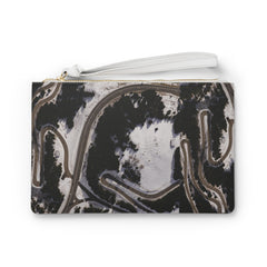 Abstract Black Marble Clutch Bag – Modern Swirl Wristlet Purse