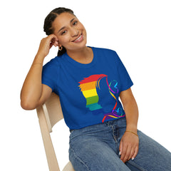 Pride Profile Silhouette T-Shirt — Rainbow LGBTQ+ Awareness Tee