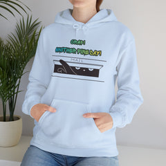 "Another Fine Day?" Cat Peeking Graphic Pullover Hoodie