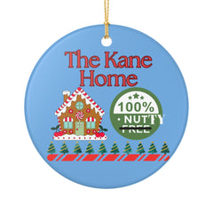 Personalized Family Name Ceramic Ornament - 'The Kane Home' 100% Nutty Gingerbread House Christmas Decoration