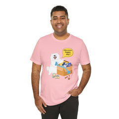 "Ohwoooo happy day!"  Happy Dog with treat delivery T‑Shirt — Pet Gift
