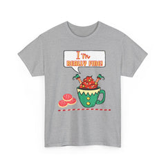 I'm Really Fine Tee — Cute Elf in a coffee cup Graphic T-Shirt