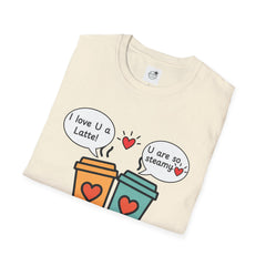 "I love U a Latte" Cute Coffee Pun Tee Couple T-Shirt