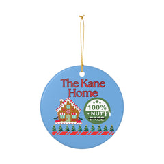 Personalized Family Name Ceramic Ornament - 'The Kane Home' 100% Nutty Gingerbread House Christmas Decoration