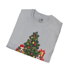 Christmas Australian Shepherd Dogs T-Shirt — Festive Tree & Presents Holiday Tee