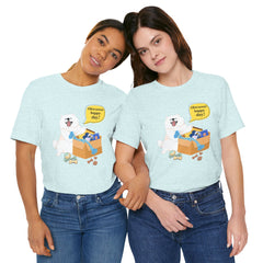 "Ohwoooo happy day!"  Happy Dog with treat delivery T‑Shirt — Pet Gift