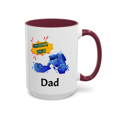 Dad Coffee Mug — "Crushin' SH!t" Blue Rock Gamer Mug (11oz & 15oz)