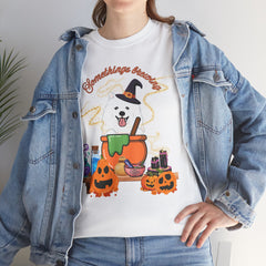 Halloween Witchy Samoyed — Cute Spooky Pumpkin Cauldron Tee