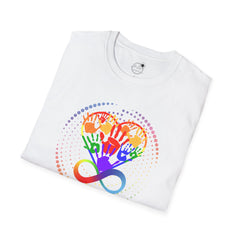 Autism Awareness, Pride Infinity Hands T-Shirt — Rainbow Neurodiversity Support Tee