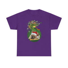 Christmas Pug Ornament and Mistletoe T-Shirt