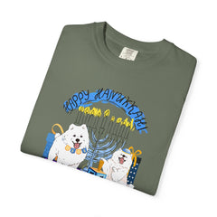 Hanukkah Dog T-Shirt — Cute Menorah & Dreidel Holiday Tee