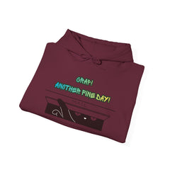 "Another Fine Day?" Cat Peeking Graphic Pullover Hoodie
