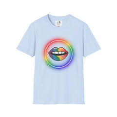Rainbow Lips T-Shirt — Pride LGBT Neon Circle Graphic Tee
