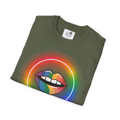 Rainbow Lips T-Shirt — Pride LGBT Neon Circle Graphic Tee