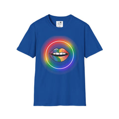 Rainbow Lips T-Shirt — Pride LGBT Neon Circle Graphic Tee