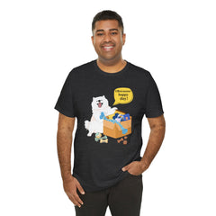 "Ohwoooo happy day!"  Happy Dog with treat delivery T‑Shirt — Pet Gift